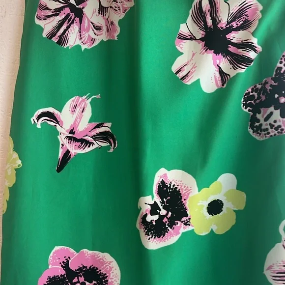 Jcrew Floral shift dress open back high neck green size 00 - Picture 2 of 6